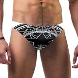 Herren Gothic Schwarz Pentagramm Badeanzug Slip Bikini Bademode Sexy Badeanzug Schwimmen Kurz Schnell Trocken, mehrfarbig, XXL