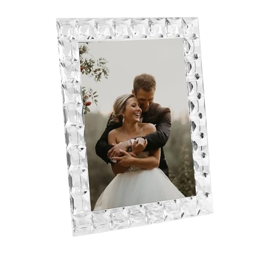 DONOUCLS Crystal 8x10Inch Decorative Sparkling Picture Frame Wedding Frame Tabletop Display Display Photo 8x 10 Comes with Gift Box