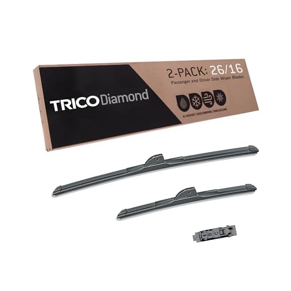 TRICO Diamond™ (25-2616) 26 Inch & 16 inch pack of 2 High Performance Automotive Replacement Windshield Wiper Blades For My Car Super Premium All Weather Beam Blade for Select Vehicle Models