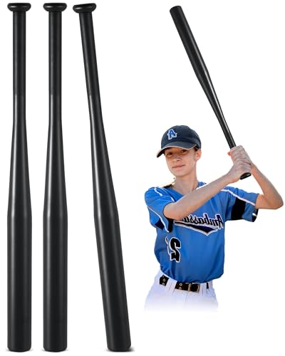 Simgoing 3 Pcs Alloy Baseball Bat 28 Inch 35 oz One Hand Metal Training Bat for Home Car Self...