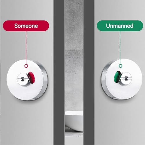 Cyrank WC Schloss Drehriegel, Drehknopf, Badezimmer Türschloss, Toilettenschloss, Riegelschloss Privacy Lock, Verriegelung und Hebel für die Anzeige der Privatsphäre, Wc Türschloss, WC Rosette