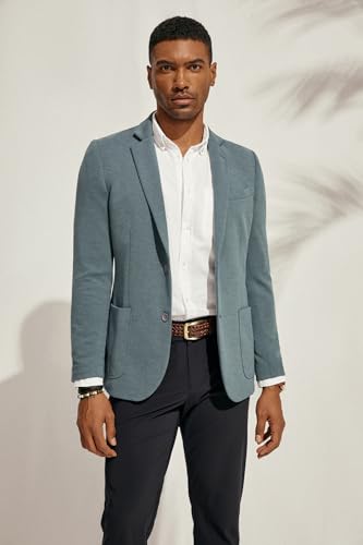 Image of PJ PAUL JONES Men's Casual Knit Blazer Suit Jackets Two Button Lightweight Unlined Sport Coat
