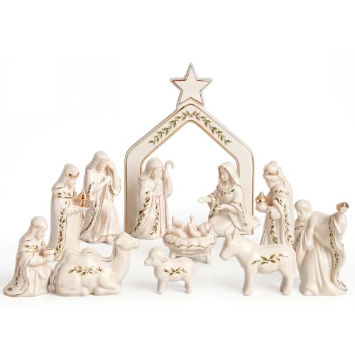 Amyhill 13 Pcs Holly Leaf Nativity