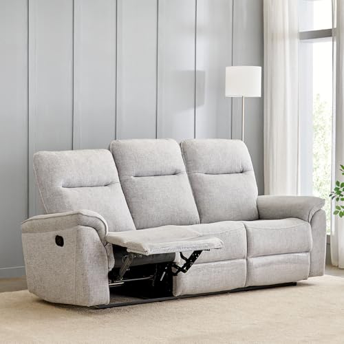 Image of Home Centre | Artise 3-Seater Fabric Recliner | Recliner Sofa for Living Room | Solid Wood | Grey | 1 Year Warranty