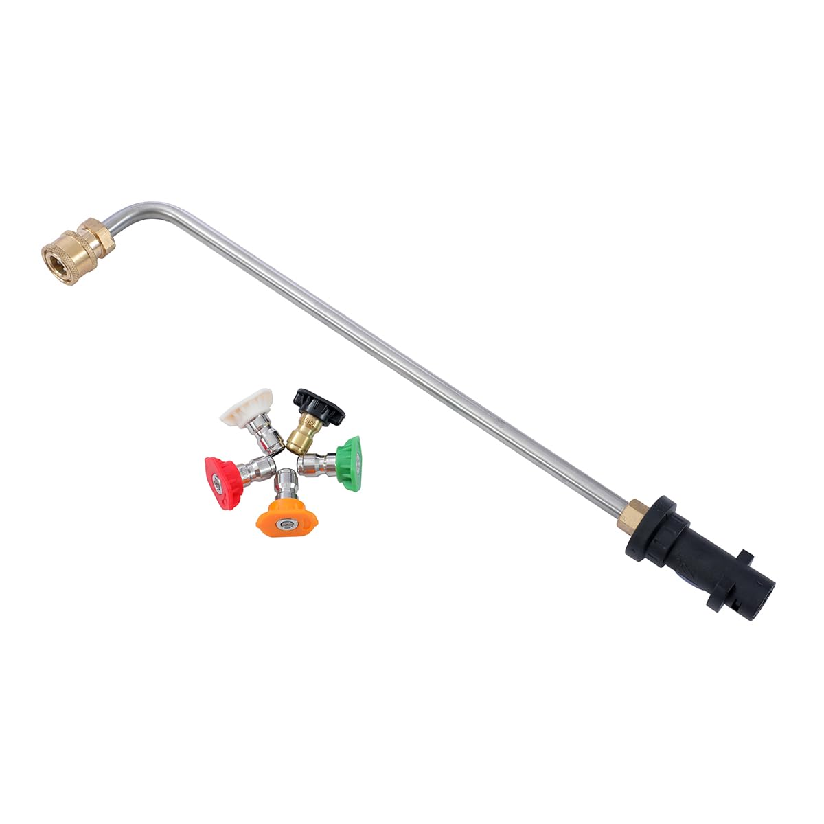 Lance D'extension Pour Nettoyeur Haute Pression Karcher K2 K3 K4 K5 K6 K7, Lance D'extension (40 Cm) + Tige D'extension Incurvée à 90° (18 Cm) En Acier Inoxydable Pour Karcher