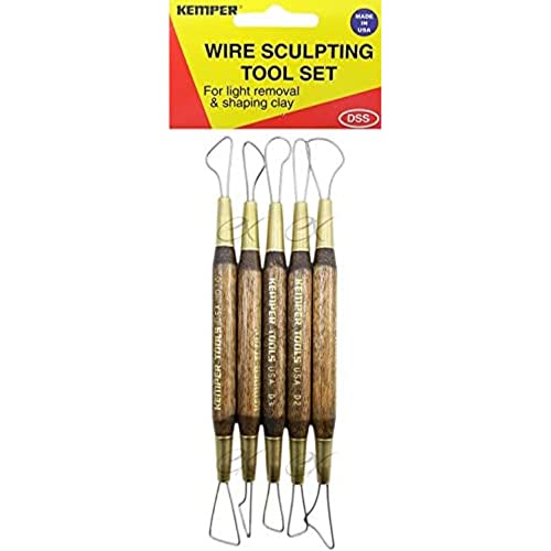 Kemper Wire Sculpting Tool Set DSS For Light Removal & Shaping Clay, Dough, Pottery 5 PC 6-1/2'' TOOLS