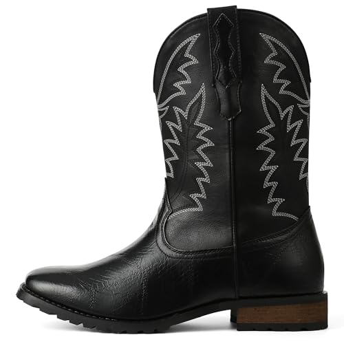Image of SaraIris Mens Brown Cowboy Western Working Round Toe Pull On Cowgirl Boots