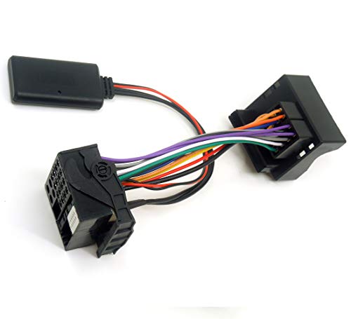 colorparts2016 Music Streaming Bluetooth Audio 12-Pin AUX Cable Big Plug Adapter Compatible with BMW E60 04-10 E63 E64 E61