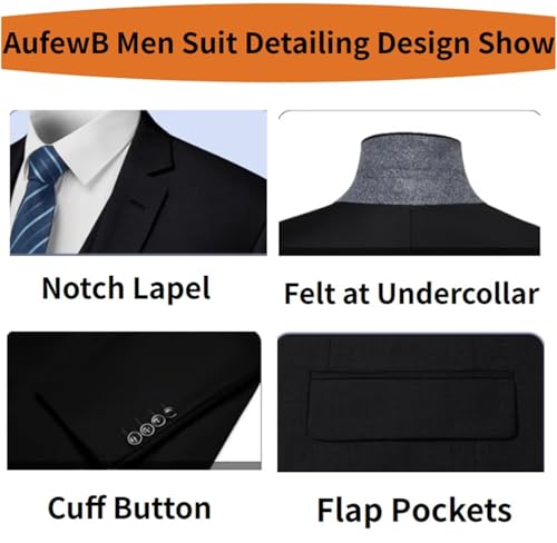 Double Breasted Suit Mens 3 Piece Solid Jacket Blazer Vest Pants Set Slim Fit Peak Lapel Tuxedo Prom Wedding Business4