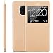 Produktbild zanasta Tasche kompatibel mit Huawei Mate 20 Pro Case Schutzhülle Flip View Cover mit Fenster und Kameraschutz Gold