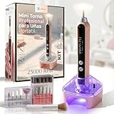 VIRELMA® Torno para Uñas Profesional 25000RPM – Lima Eléctrica Inalámbrica con Base Antideslizante, Luz UV y Pantalla LED | Ideal para Manicura y Pedicura en Casa o Viajes | Torno de uñas