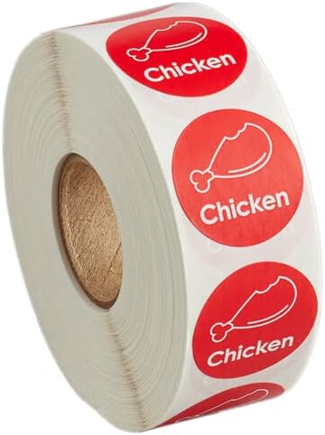 1000 Stickers/Roll "Chicken" Permanent 1 Inch Label Sticker