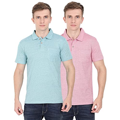 Image of ECOLINE Clothing Eco-Friendly Men's 50 /50 Blend Polo T-Shirt (Pack of 2)