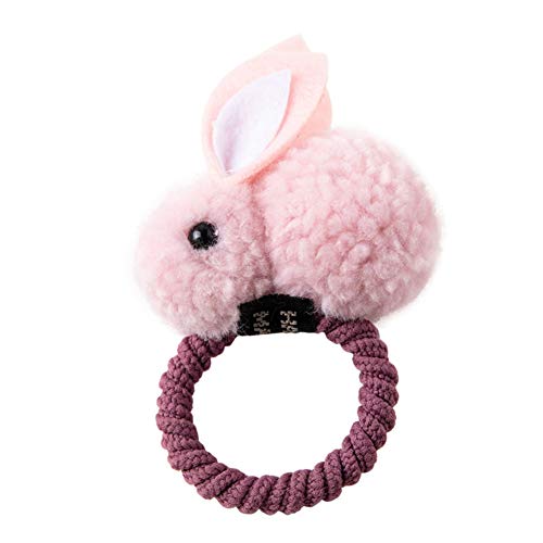 Aysekone CQY000554 5 Pack Stuffed Rabbit Style Hair Bands Hair Scrunchies Hair Elastics Ties Ropes Felt Plush Bunny Ponytail Holders thumb #1