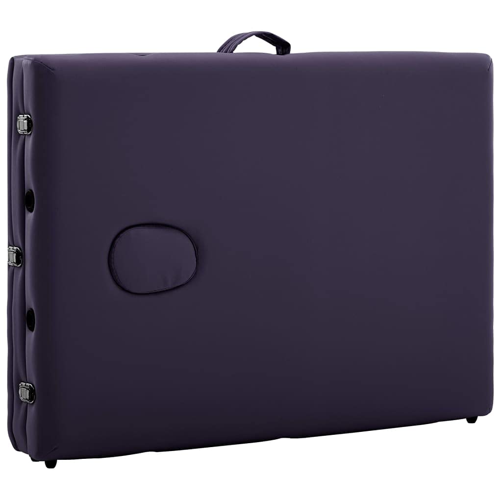 Genérico Camilla de Masaje Plegable 3 Zonas Aluminio Morado,Salud y Belleza,Cuidado Personal,Masaje y relajación,Mesas de masaje-110198