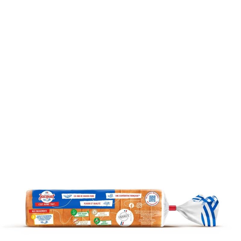Délice Matinal: Pain de Mie Nature Jacquet Tartine P'tit Déj 410g Qualité Premium pour un Petit Déjeuner Savoureux et Équilibré - Le Lot De 4