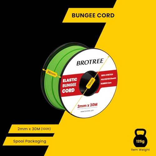 Brotree Elastic Cord Bungee Cord 2mm x 30m Elastic String Rope for DIY Crafts, Sewing, Beading, Jewellery, Necklace, Bracelet - Image 2