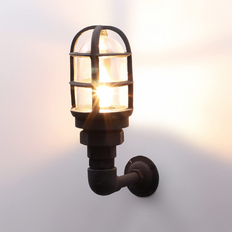 Image of ELIANTE Metal Outdoor Wall Light Black for Living Room, Bedroom, Dining Room, Kitchen | 3 Years Warranty | Free - LED LAMP