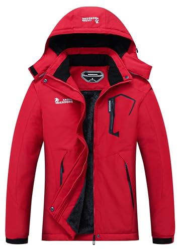 Image of MOERDENG Women's Waterproof Ski Jacket Warm Winter Snow Coat Mountain Windbreaker Hooded Raincoat Jacket