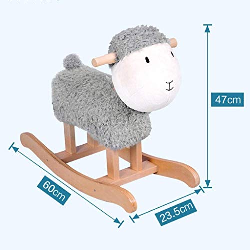 ZHANGYUEFEIFZ Schaukelpferd Plüsch Schaukeltier Pferd Rocking Horse Schaf Kinderstuhl Baby Trojan Spielzeug Geschenk… – Bild 4