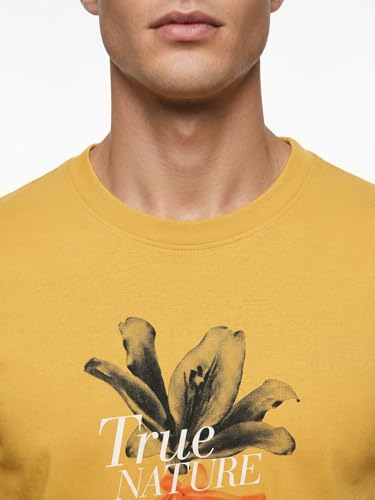Image of Nobero 100% Cotton T Shirts for Men Stylish | Regular Fit | Graphic Printed T Shirts for Men 180 GSM Combed Cotton | Round Neck Half Sleeve
