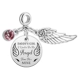 Heigebi Memorial Gifts for Loss of Dad Dangle Charms for Bracelets Necklace In Memory of Daddy Remembrance Keepsake Jewelry for Daughter Son Loss of Father Sympathy Bereavement Gifts