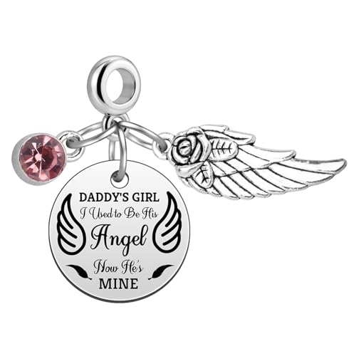 Heigebi Memorial Gifts for Loss of Dad Dangle Charms for Bracelets Necklace In Memory of Daddy Remembrance Keepsake Jewelry for Daughter Son Loss of Father Sympathy Bereavement Gifts