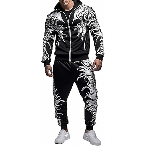 TZIISOA Men's Sweatsuits Sets 2 Piece Outfits long Sleeve T-Shirts and trousers Casual Jogging Suit Set (Z3220 S) Cover