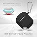 AirPods Case Armor [Front LED Visible], GMYLE Silicone Cover Luxury Heavy Duty Defender Protective Shockproof Wireless Charging with Keychain Accessory Kit Compatible for Apple AirPods 1 & 2, Black