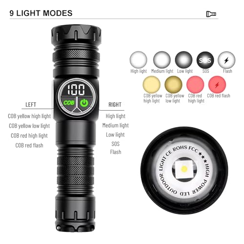 Image of Sarjak 30W White Laser Lamp Most Powerful Rechargeable Torch Light Long Range | Waterproof Emergency LED Light | Camping, Outdoor, Home Use | USB Charging | Self Defense Flashlight