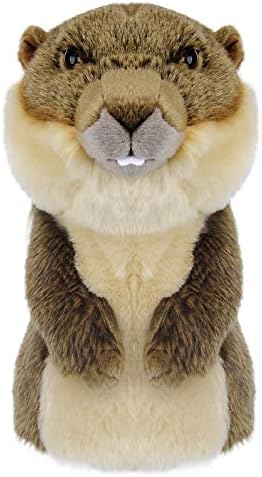 Profey Golf Club Covers, Groundhog Marmot Golf Head Covers, Gopher Cover for Drivers, Adorable Crafted Plush Animal Covers, Brown Beige, Best Golf Gifts