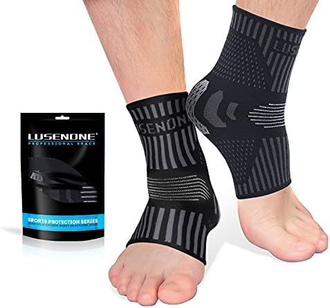 Professionelle Sprunggelenkbandage 2 Stück, Atmungsaktive Knöchelbandage für Damen/Männer Kompressionssocken Fußbandage für Plantarfasziitis, Arthritis, Verstauchte Knöchel, Achill