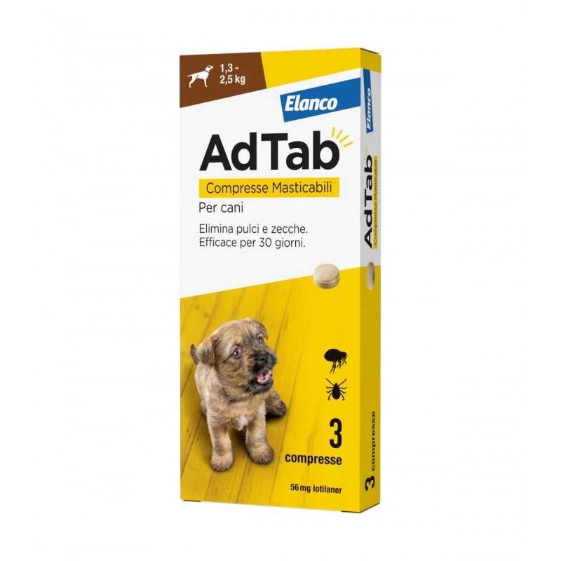 AdTab Tabletki do żucia dla psów 1,3-2,5 kg - 3 tabletki