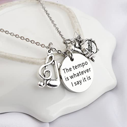 WSNANG Drum Necklace Musician Gifts Drummer Jewelry Charm Necklace Gifts for Drum Players3