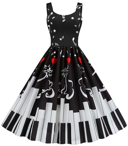 Image of Sister Amy Girl Printed Elastic Sleeveless Shaping Breathable Camisole Skater Dress