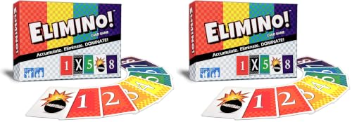 Image of Elimino Family Card Game - Fast, Easy to Learn Card Game for Kids, Adults & Grandparents | Ages 7+, 2-5 Players | Family Game Night Gift (Pack of 2)