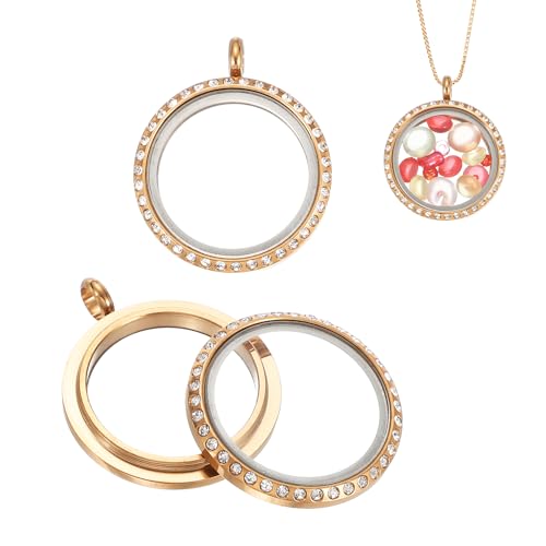 Médaillon souvenir vivant en acier inoxydable de qualité supérieure orné de strass précieux