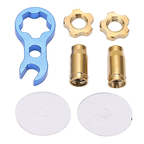 Tapas para válvula de bicicleta Fawfose, juego ligero de aleación para accesorios de bicicleta de montaña, 7 piezas duraderas y pulidas (negro) (dorado) miniatura 6