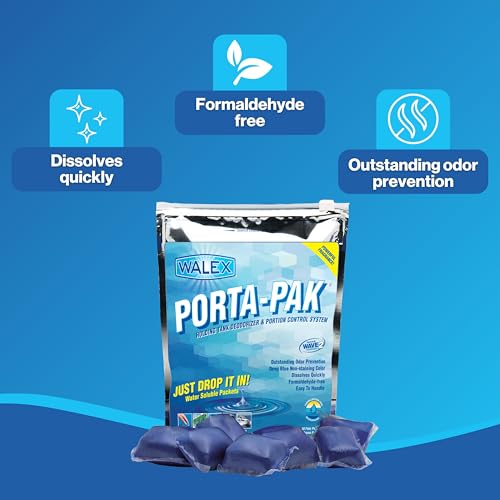 Image of Walex PPSGBG Porta-Pak Commercial Holding Tank Deodorizer Drop-Ins, Sunglow Scent (Pack of 50)