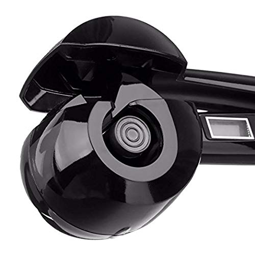 Automatic Ceramic Curler Machine Universal Voltage Temperature Adjustable, Professional Hair Curler Auto Rotating Curl Ceramic Machine (Black)