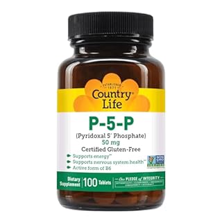 Country Life P-5-P Vitamin B6 – Bioavailable Pyridoxal-5-Phosphate Supplement for Energy, Nervous System Support, and Red Blood Cell Growth – Certified Gluten Free, Vegan, Non-GMO – 100 Capsules