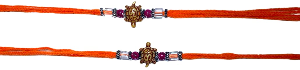 Khandekar (with device of K) Set of Two Rakhi, Rakhi thread, Raksha bandhan Gift for your Brother Vary Color And Multi Design, Thread