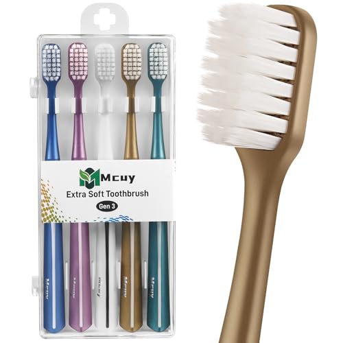 Mcuy Extra Soft Adult Toothbrushes, 5 Pack