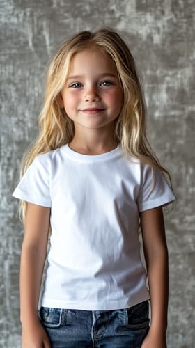 Image of Kids T Shirt Short Sleeve Crewneck Tee for Toddler Boys and Girls Cotton Basic Summer Top 2-6 Years