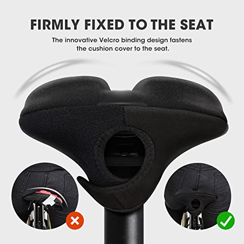 Meencool Bike Seat Cover, Bike Seat Cushion For Men & Women, Gel Padded Bicycle Seat Cover For Indoor & Outdoor Bike Seat With Adjustable Velcro Secure(11"X7"，Colourful) #TOP2