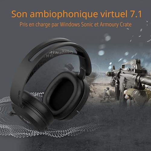 ASUS TUF H1 Wireless - sans-Fil 2,4 GHz, Surround 7.1, PC & Consoles