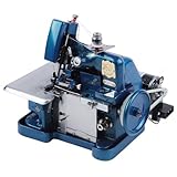 JXYQ Industrielle Overlock-Nähmaschine, handgeführte Leder-Overlock-Nähmaschine mit 3000 Stichen/min, Einstellbarer Stichlänge, Metallrahmen für professionelles Nähen von Bekleidung.