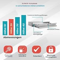 STALFLEX 19 Zoll Fachboden 2HE - 19 Zoll Schublade Server Rack aus Stahl für Netzwerkschrank und Serverschrank - Traglast 25 kg - 320 cm Tiefe - Rack Zubehör – Ansicht 3
