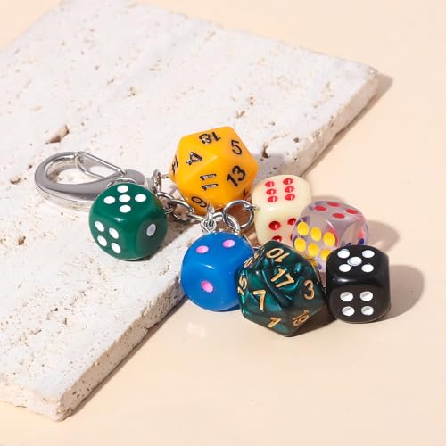 Image of 8 Ball Dice Charm Keychain - Cute Bag Purse Handbag Accessories - Y2K Aesthetic Key Chain for Women Men