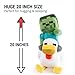 Jay Franco Minecraft Plush Pillow Buddy - Large 20 Inch Soft Plushie Stuffed Pillow, Gray - Chicken Jockey